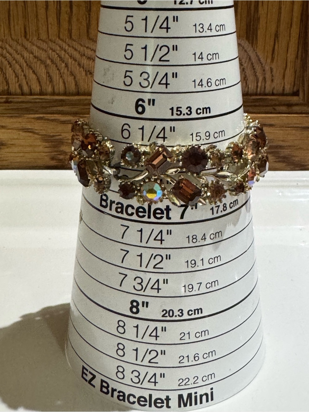 Vintage Lisner Floral Leaves Rhinestone Panel Link Bracelet - Picture 6 of 6